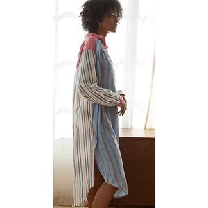 NWOT By Anthropologie True Midi Dress Striped Printed kaftan, Small $168